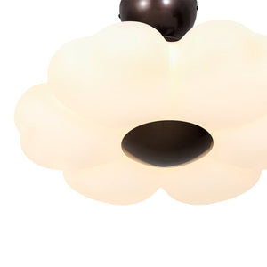 LightFixturesUSA - White Camellia Bloom Dimmable LED Semi Flush Mount Light - Ceiling Light - 19.7 in - 