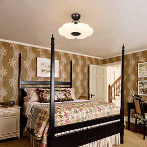 LightFixturesUSA - White Camellia Bloom Dimmable LED Semi Flush Mount Light - Ceiling Light - 19.7 in - 