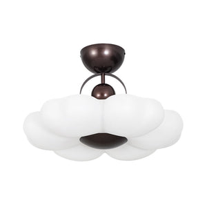 LightFixturesUSA - White Camellia Bloom Dimmable LED Semi Flush Mount Light - Ceiling Light - 19.7 in - 