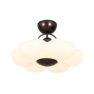 LightFixturesUSA - White Camellia Bloom Dimmable LED Semi Flush Mount Light - Ceiling Light - 19.7 in - 