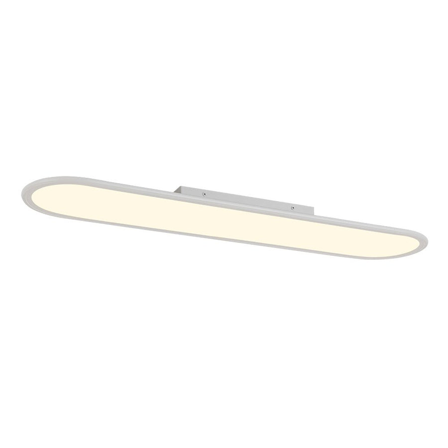 LightFixturesUSA - White Long Oval Warm Dimmable LED Semi Flush Mount - Ceiling Light - 35.4 in - 