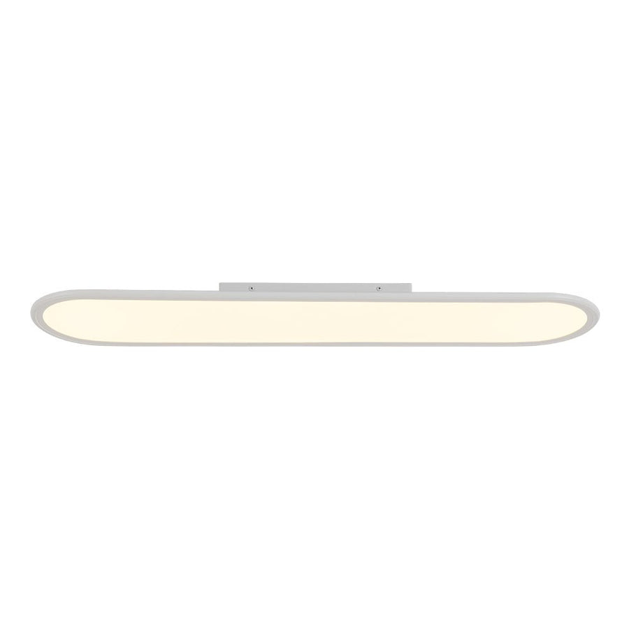 LightFixturesUSA - White Long Oval Warm Dimmable LED Semi Flush Mount - Ceiling Light - 35.4 in - 