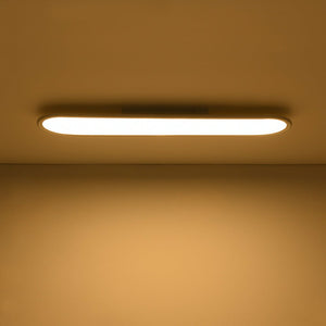 LightFixturesUSA - White Long Oval Warm Dimmable LED Semi Flush Mount - Ceiling Light - 35.4 in - 