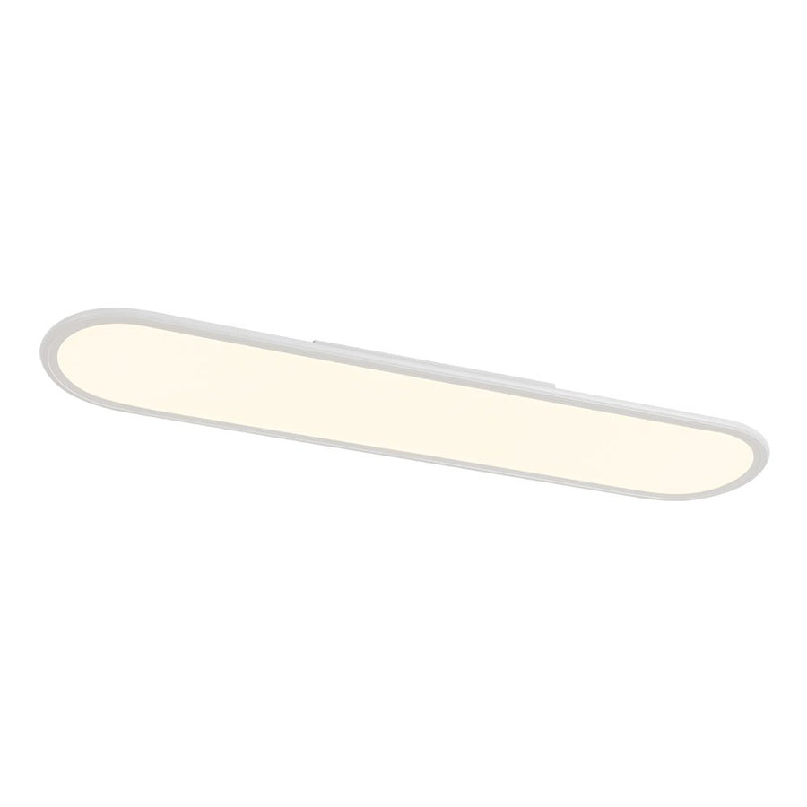 LightFixturesUSA - White Long Oval Warm Dimmable LED Semi Flush Mount - Ceiling Light - 35.4 in - 