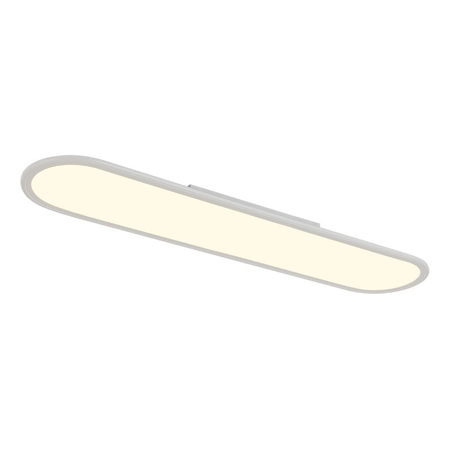 LightFixturesUSA - White Long Oval Warm Dimmable LED Semi Flush Mount - Ceiling Light - 35.4 in - 