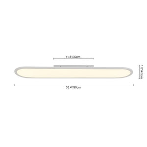 LightFixturesUSA - White Long Oval Warm Dimmable LED Semi Flush Mount - Ceiling Light - 35.4 in - 