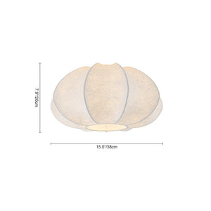 LightFixturesUSA - White Silk Scalloped Cage Flush Mount Ceiling Light - Ceiling Light - 15.0 in - 