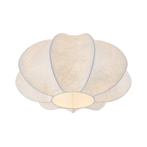 LightFixturesUSA - White Silk Scalloped Cage Flush Mount Ceiling Light - Ceiling Light - 19.3 in - 