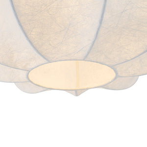LightFixturesUSA - White Silk Scalloped Cage Flush Mount Ceiling Light - Ceiling Light - 19.3 in - 