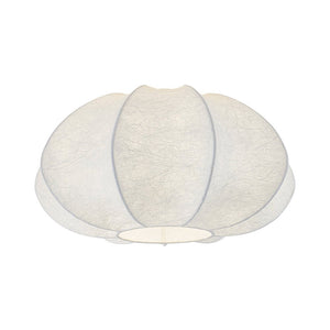 LightFixturesUSA - White Silk Scalloped Cage Flush Mount Ceiling Light - Ceiling Light - 19.3 in - 