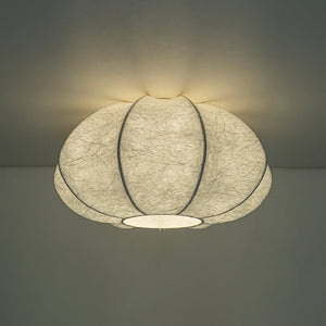 LightFixturesUSA - White Silk Scalloped Cage Flush Mount Ceiling Light - Ceiling Light - 19.3 in - 