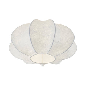 LightFixturesUSA - White Silk Scalloped Cage Flush Mount Ceiling Light - Ceiling Light - 19.3 in - 