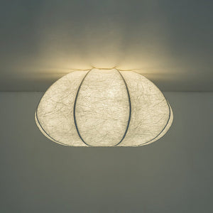 LightFixturesUSA - White Silk Scalloped Cage Flush Mount Ceiling Light - Ceiling Light - 19.3 in - 