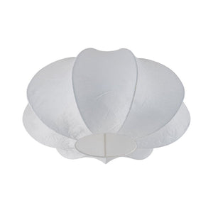 LightFixturesUSA - White Silk Scalloped Cage Flush Mount Ceiling Light - Ceiling Light - 19.3 in - 