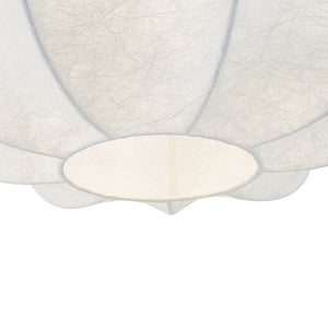 LightFixturesUSA - White Silk Scalloped Cage Flush Mount Ceiling Light - Ceiling Light - 19.3 in - 