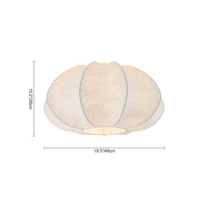 LightFixturesUSA - White Silk Scalloped Cage Flush Mount Ceiling Light - Ceiling Light - 19.3 in - 
