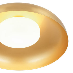 LightFixturesUSA - Wide Iron Dome Dimmable LED Semi Flush Ceiling Light - Ceiling Light - Brass - 