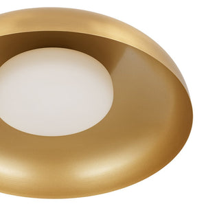 LightFixturesUSA - Wide Iron Dome Dimmable LED Semi Flush Ceiling Light - Ceiling Light - Brass - 