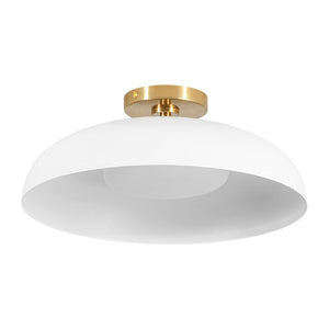 LightFixturesUSA - Wide Iron Dome Dimmable LED Semi Flush Ceiling Light - Ceiling Light - White - 