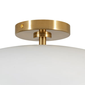 LightFixturesUSA - Wide Iron Dome Dimmable LED Semi Flush Ceiling Light - Ceiling Light - White - 