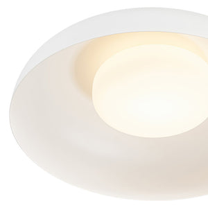 LightFixturesUSA - Wide Iron Dome Dimmable LED Semi Flush Ceiling Light - Ceiling Light - White - 