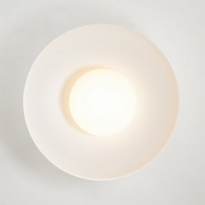 LightFixturesUSA - Wide Iron Dome Dimmable LED Semi Flush Ceiling Light - Ceiling Light - White - 