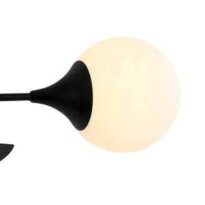 LightFixturesUSA - Wind - Vane Tiered 3 - Light Opal Glass Globe Sputnik Chandelier - Chandelier - Black - 