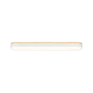 LightFixturesUSA - Wood Accent Oval Dimmable LED Flush Mount Ceiling Light - Ceiling Light - White - 