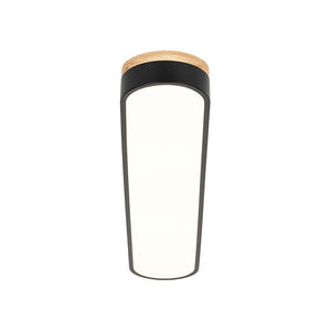 LightFixturesUSA - Wood Accent Oval Dimmable LED Flush Mount Ceiling Light - Ceiling Light - White - 