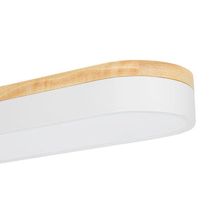 LightFixturesUSA - Wood Accent Oval Dimmable LED Flush Mount Ceiling Light - Ceiling Light - White - 