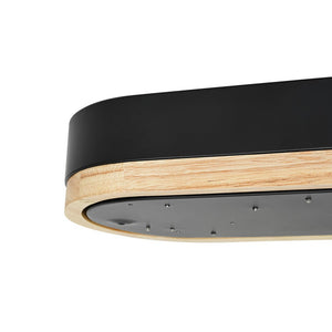 LightFixturesUSA - Wood Accent Oval Dimmable LED Flush Mount Ceiling Light - Ceiling Light - White - 