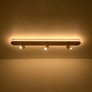 LightFixturesUSA - Wood Oval LED Adjustable Spotlight Ceiling Track Light - Ceiling Light - Oak - 