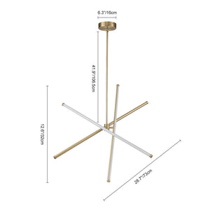 3-Light LED Tube Sputnik Chandelier
