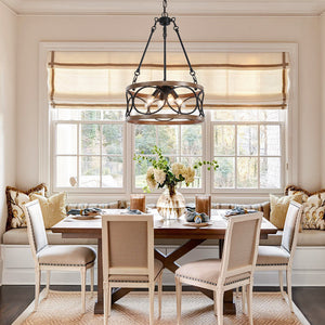 4-light Farmhouse Open Drum Chandelier