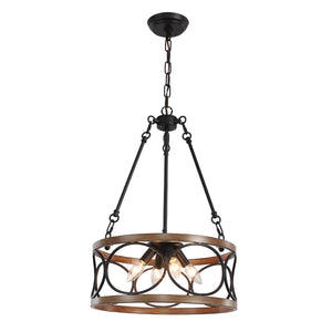 4-light Farmhouse Open Drum Chandelier
