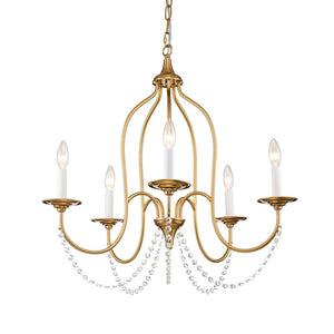 5-Light Classic Crystal Accented Candle Style Chandelier