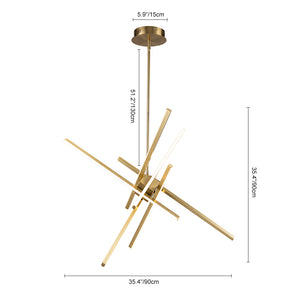 6-Light LED Rod Sputnik Chandelier