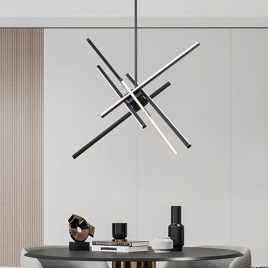 Modern 6-Light LED Rod Sputnik Chandelier | LightFixturesUSA | Sirius