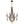 Antique Wood Beaded Empire Chandelier