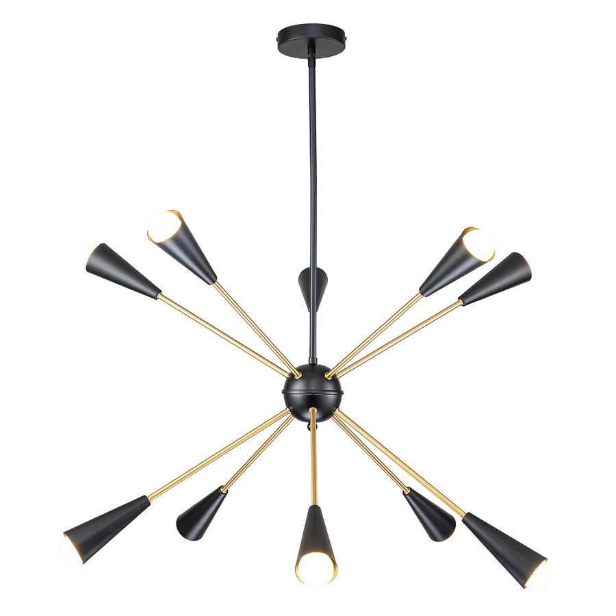 Black Brass 10-Light Sputnik Chandelier