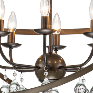 Classic 8-Light Sphere Chandelier with Crystal Accents