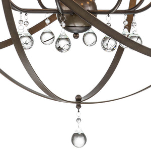 Classic 8-Light Sphere Chandelier with Crystal Accents