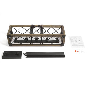 Farmhouse 5-Light Rectangle Wood Chandelier