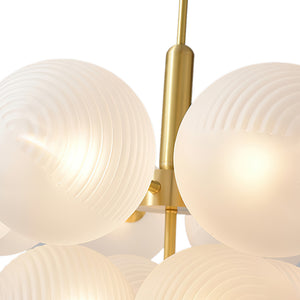 (OpenBox) Frosted Ribbed Glass Bubble Chandelier