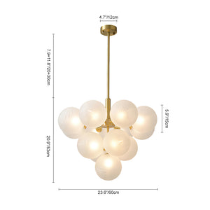 (OpenBox) Frosted Ribbed Glass Bubble Chandelier