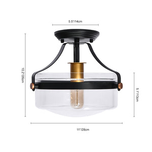 Glass Lantern Semi Flush Mount