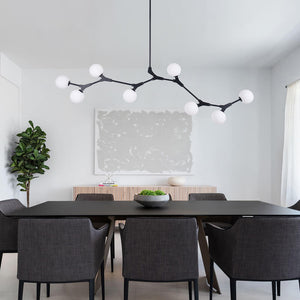 Mid-century Linear Island Branching Bubble Chandelier