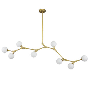 Mid-century Linear Island Branching Bubble Chandelier