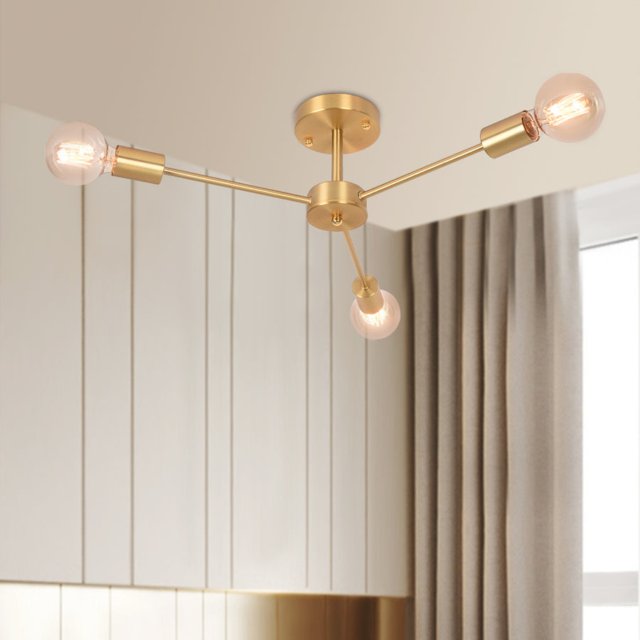 Mid-century Modern Brass Sputnik Chandelier