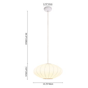 Single White Fabric Pendant Light